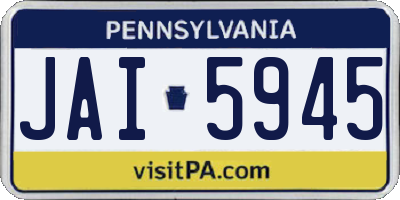 PA license plate JAI5945