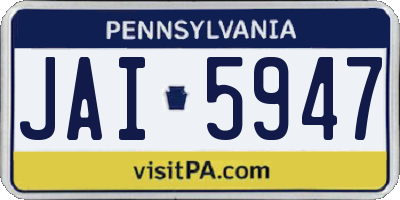 PA license plate JAI5947