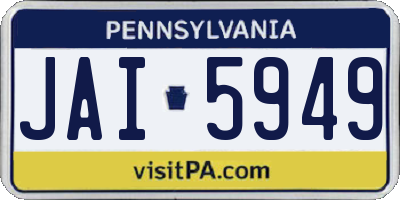 PA license plate JAI5949