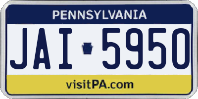 PA license plate JAI5950