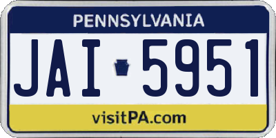 PA license plate JAI5951