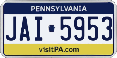 PA license plate JAI5953