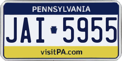 PA license plate JAI5955
