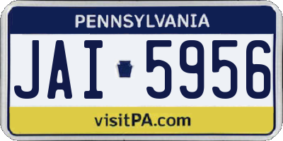 PA license plate JAI5956