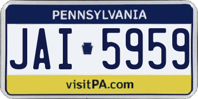 PA license plate JAI5959
