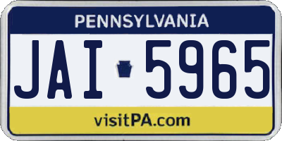PA license plate JAI5965