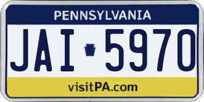 PA license plate JAI5970