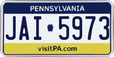 PA license plate JAI5973
