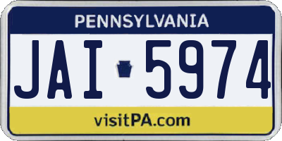 PA license plate JAI5974