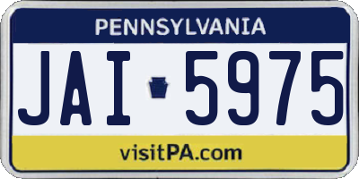 PA license plate JAI5975