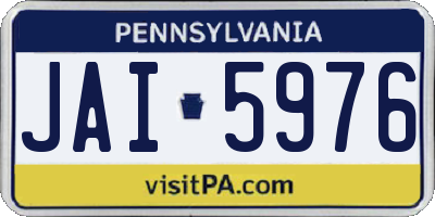 PA license plate JAI5976