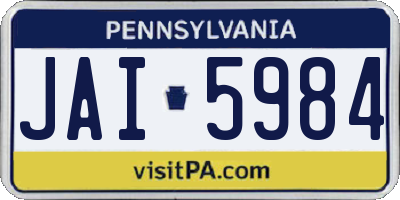 PA license plate JAI5984