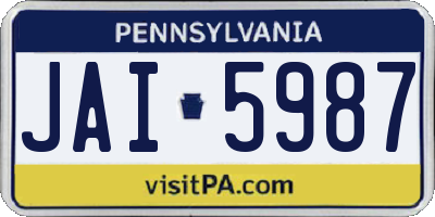 PA license plate JAI5987