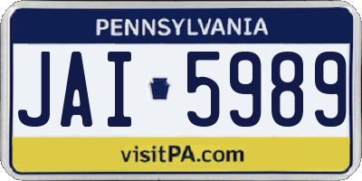 PA license plate JAI5989