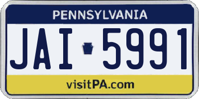 PA license plate JAI5991