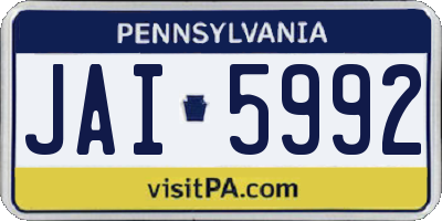 PA license plate JAI5992