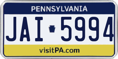 PA license plate JAI5994
