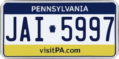 PA license plate JAI5997