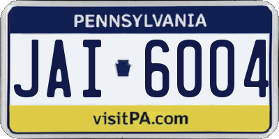 PA license plate JAI6004