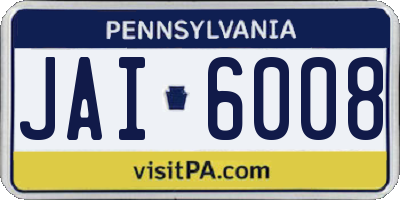 PA license plate JAI6008