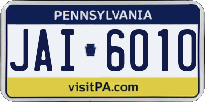 PA license plate JAI6010