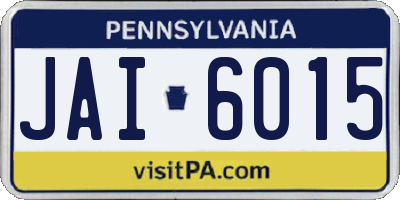PA license plate JAI6015