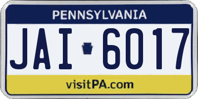 PA license plate JAI6017