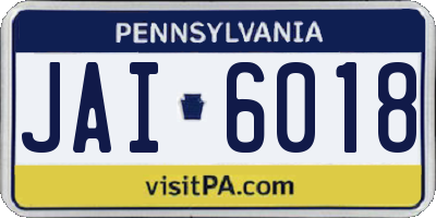 PA license plate JAI6018
