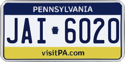 PA license plate JAI6020