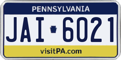 PA license plate JAI6021