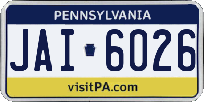 PA license plate JAI6026