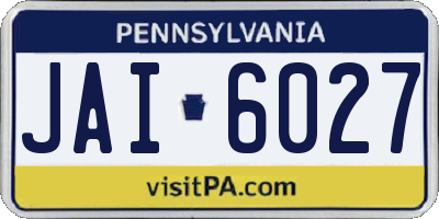 PA license plate JAI6027