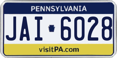 PA license plate JAI6028