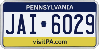 PA license plate JAI6029