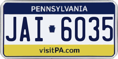 PA license plate JAI6035