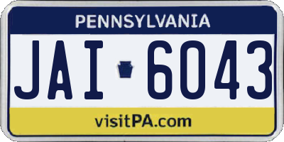 PA license plate JAI6043