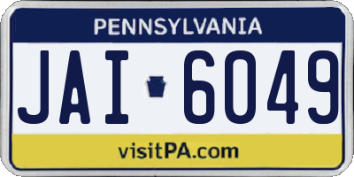 PA license plate JAI6049