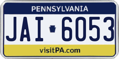 PA license plate JAI6053