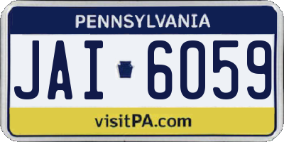 PA license plate JAI6059