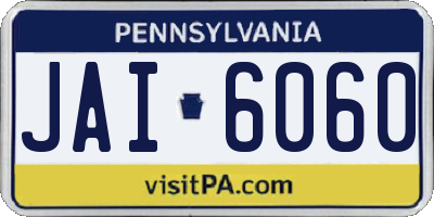 PA license plate JAI6060