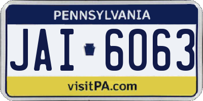 PA license plate JAI6063