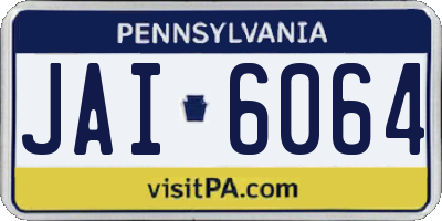 PA license plate JAI6064