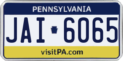 PA license plate JAI6065