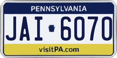 PA license plate JAI6070
