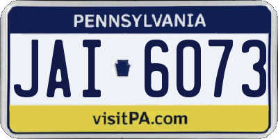 PA license plate JAI6073