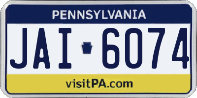 PA license plate JAI6074