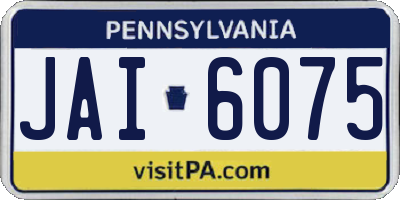 PA license plate JAI6075