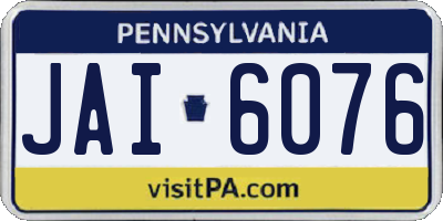 PA license plate JAI6076