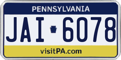 PA license plate JAI6078