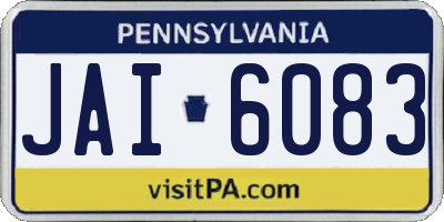 PA license plate JAI6083